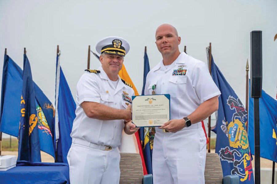 The U.S. Navy presented a Navy and Marine Corps Commendation Medal to IT1 Justin Blanco.
